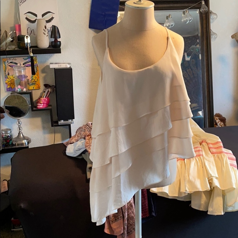 Cream color long on one side